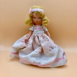 Vintage 40s Nancy Ann Storybook Doll 5.5" Spring #90 Bisque w/Box READ